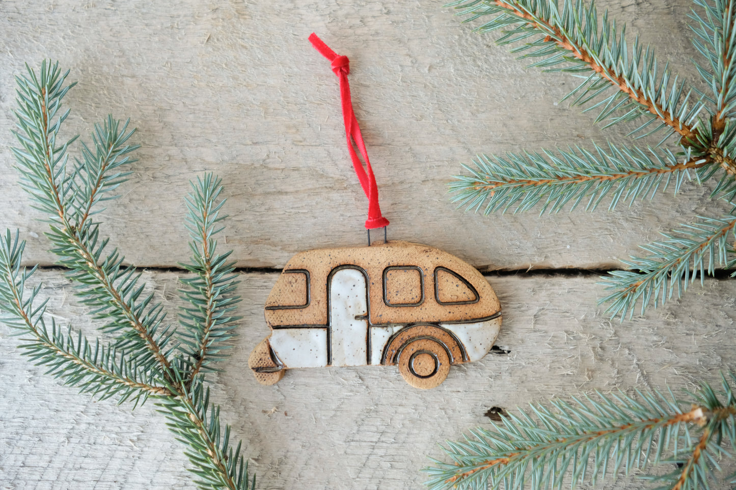 Ceramic Camper Van Ornament