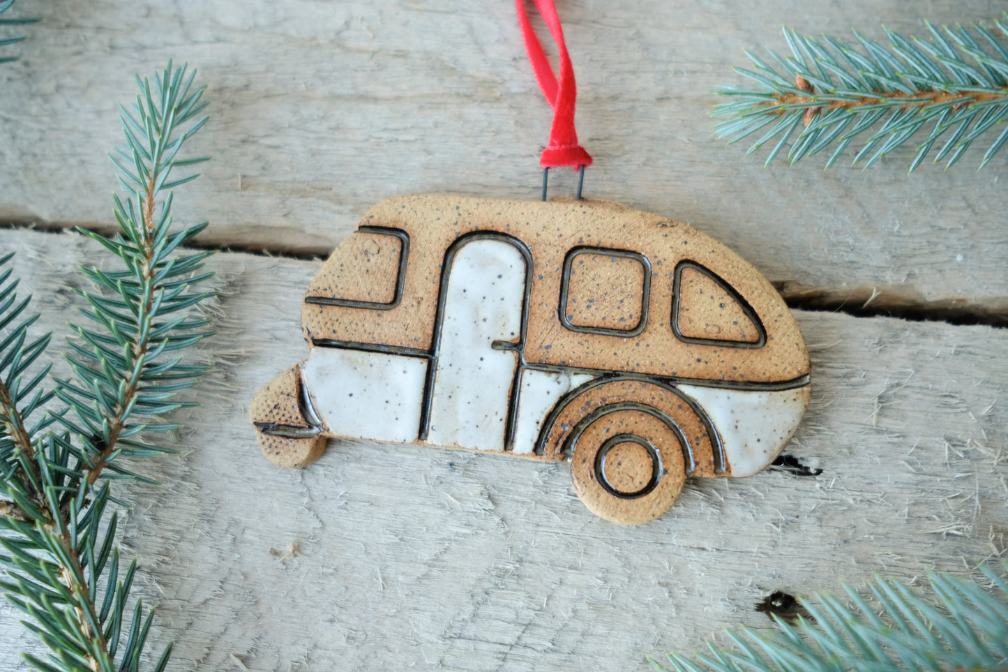 Ceramic Camper Van Ornament