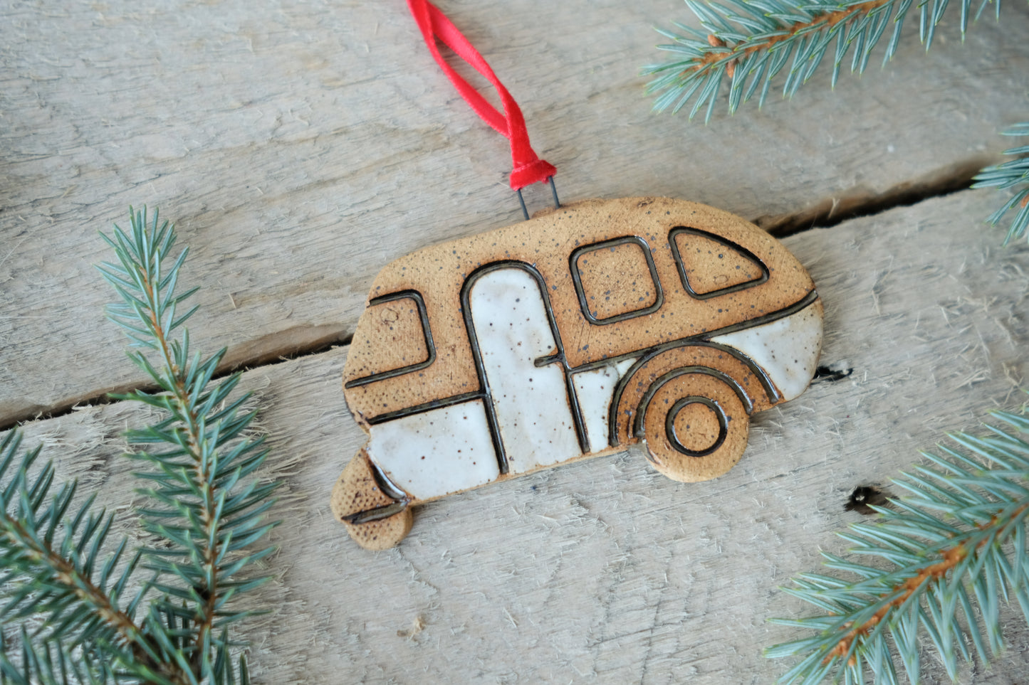 Ceramic Camper Van Ornament